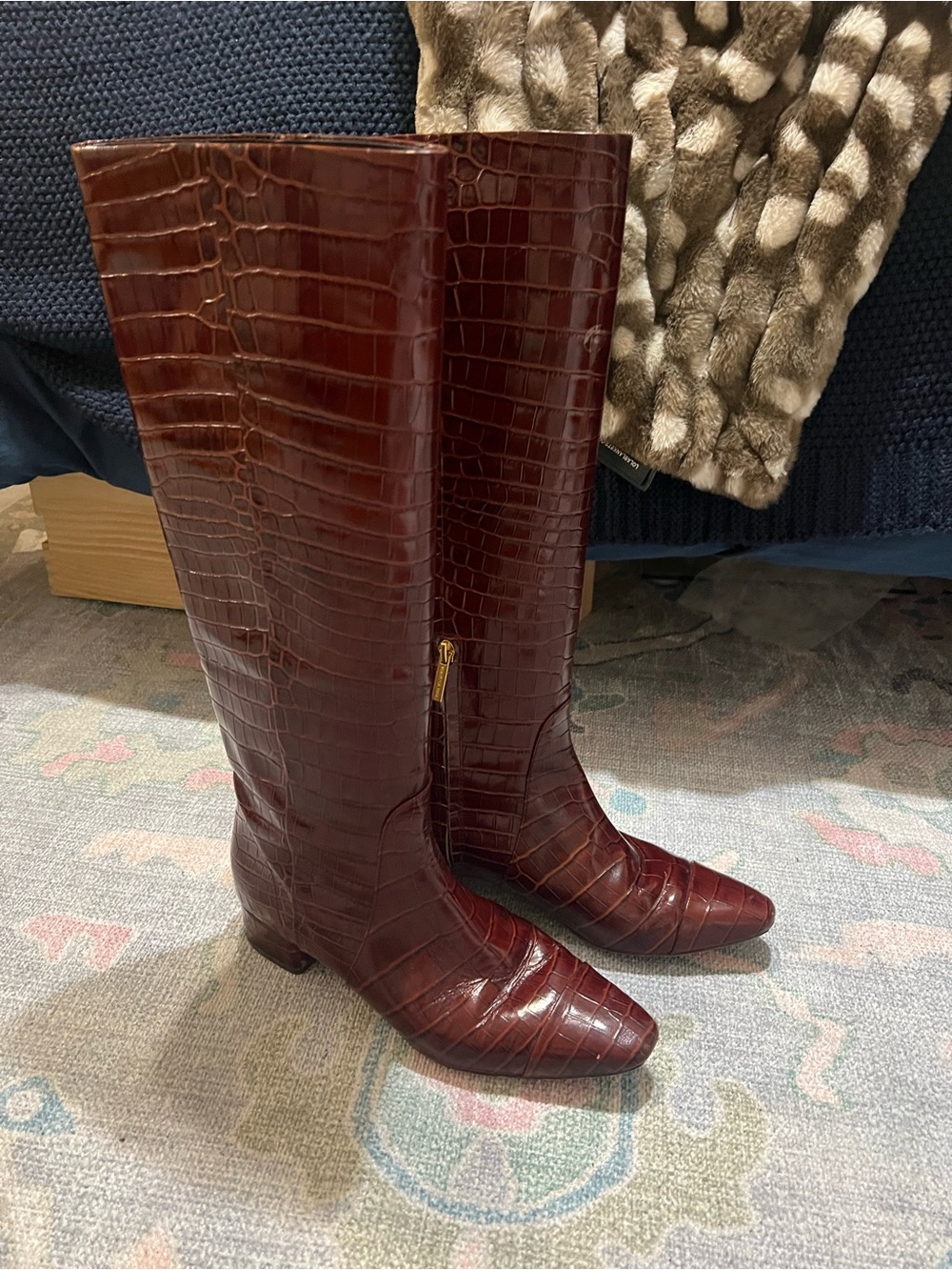 Red Crocodile Veronica beard boots